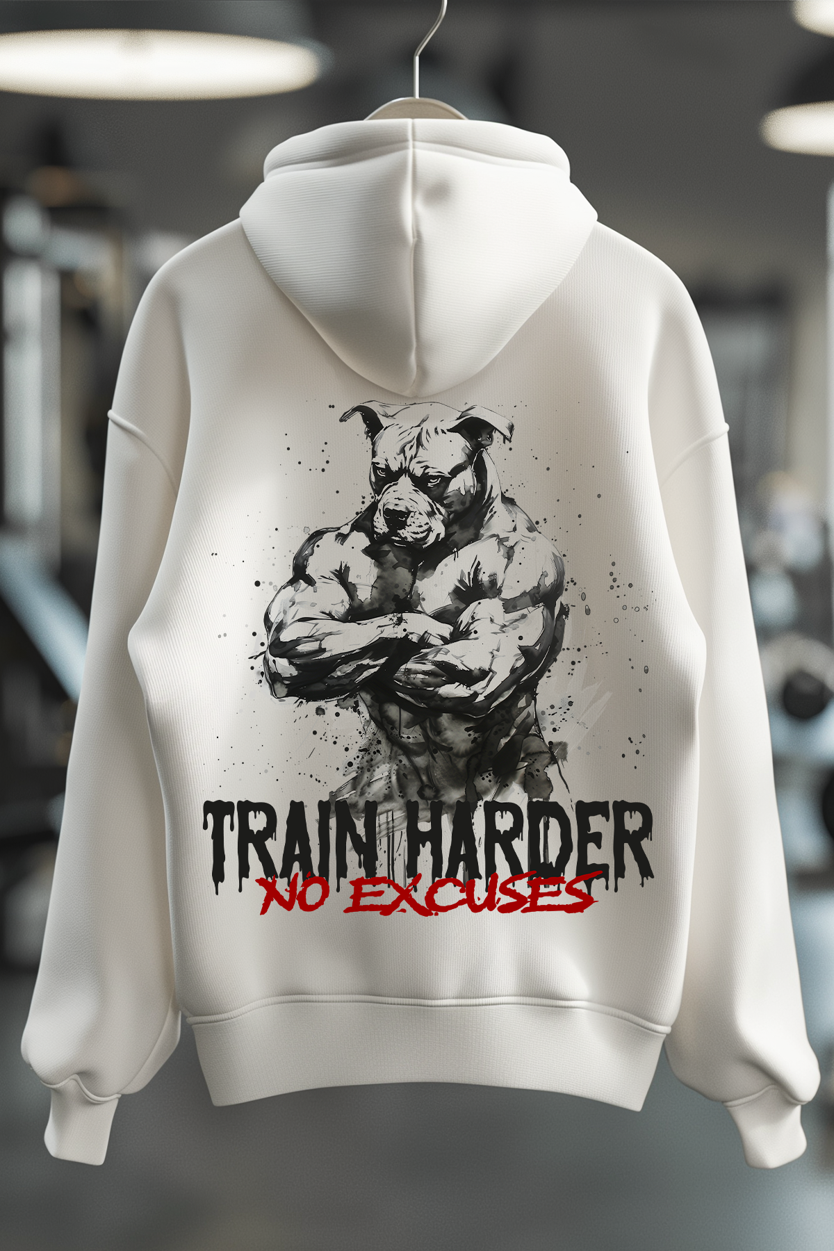 Oversized Hoodie in der Farbe weiß. Der Oversized Hoodie ist in den Größen XS bis 4XL erhältlich. Der Stoff ist aus Heavy Cotton und hat ein Gewicht von 380 GSM. Er besteht aus 80% Baumwolle & 20% Polyester. Das ideale Hoodie für alle Bodybuilder und Kraftsportler. Wir verwenden eine Umweltfreundliche Verpackung.