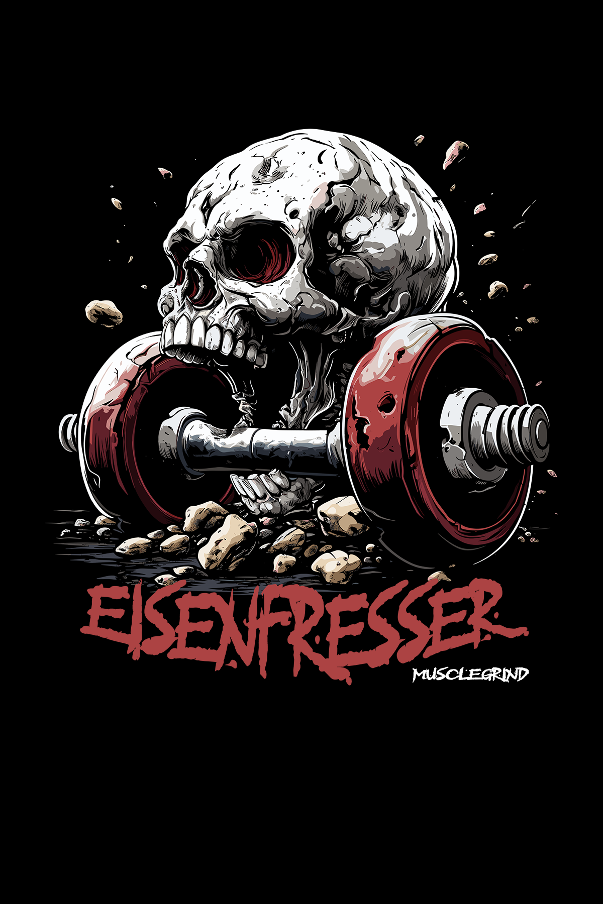 T-SHIRT in der Farbe Schwarz. Das Shirt ist in den Größen XXS bis 5XL erhältlich. Der Stoff hat ein Gewicht von 180 GSM und ist aus 100 % gekämmter, ringgesponnener Bio-Baumwolle. Das ideale T-Shirt für alle Bodybuilder und Kraftsportler.
