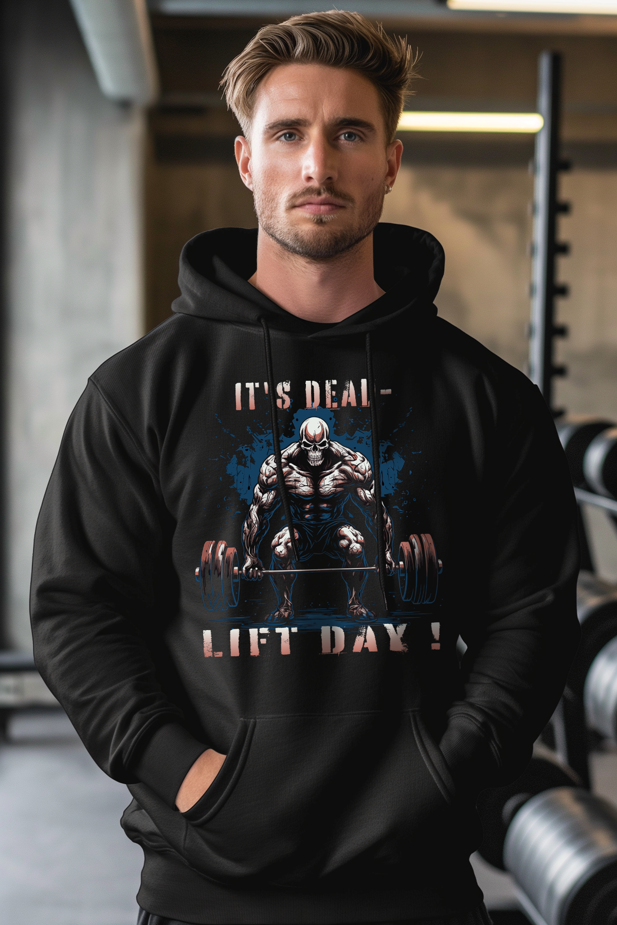Hoodie in der Farbe Schwarz. Der Hoodie ist in den Größen S bis 4XL erhältlich. Der Stoff ist aus Heavy Cotton und hat ein Gewicht von 280 GSM. Er besteht aus 80 % Baumwolle und 20 % Polyester. Der ideale Hoodie für alle Bodybuilder und Kraftsportler. Wir verwenden eine umweltfreundliche Verpackung.