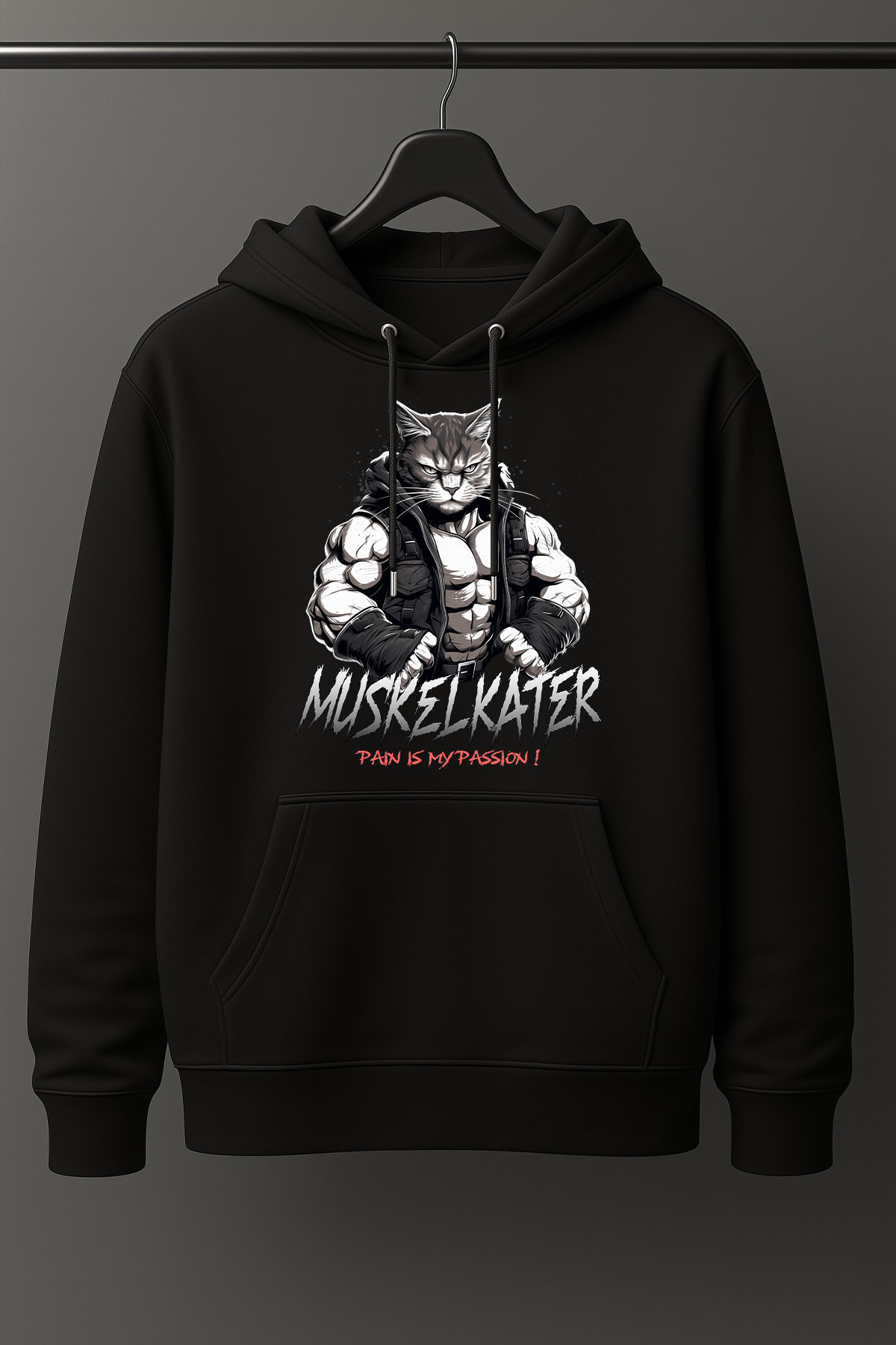 Hoodie in der Farbe schwarz. Der Hoodie ist in den Größen S bis 4XL erhältlich. Der Stoff ist aus Heavy Cotton und hat ein Gewicht von 280 GSM. Er besteht aus 80% Baumwolle und 20% Polyester. Der ideale Hoodie für alle Bodybuilder und Kraftsportler. Wir verwenden eine Umweltfreundliche Verpackung.