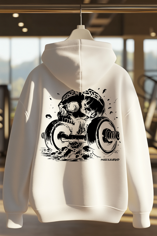Oversized Hoodie in der Farbe weiß. Der Oversized Hoodie ist in den Größen XS bis 4XL erhältlich. Der Stoff ist aus Heavy Cotton und hat ein Gewicht von 380 GSM. Er besteht aus 80 % Baumwolle und 20 % Polyester. Der ideale Hoodie für alle Bodybuilder und Kraftsportler. Wir verwenden eine umweltfreundliche Verpackung.